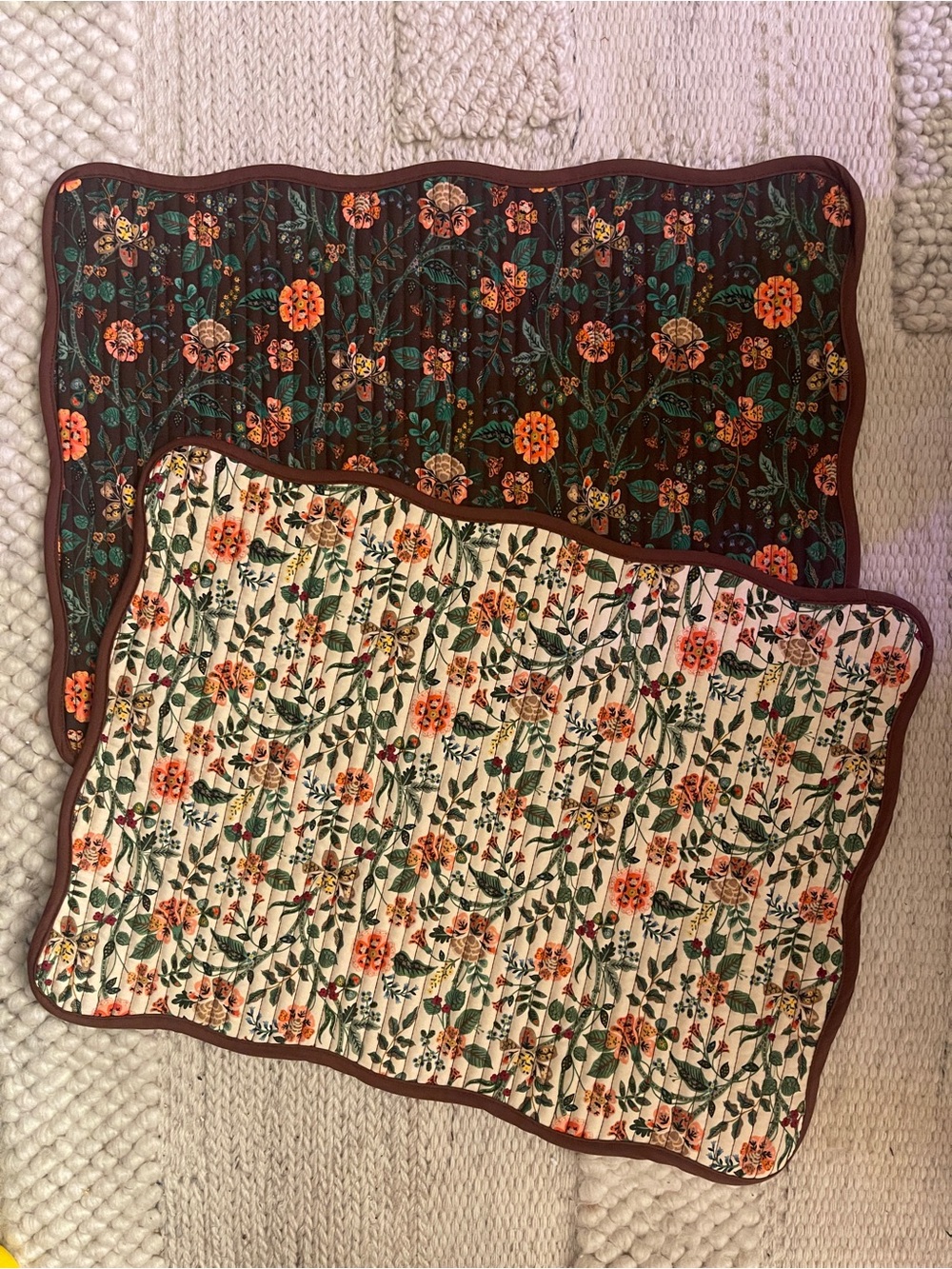 2 Floral Double Sided Quilted Placemats by Rifle Paper Co for Anthropologie